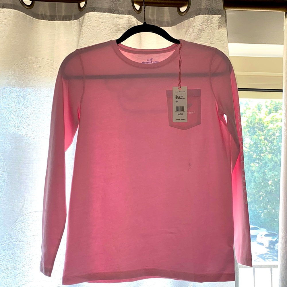 Girls pink cotton long sleeve